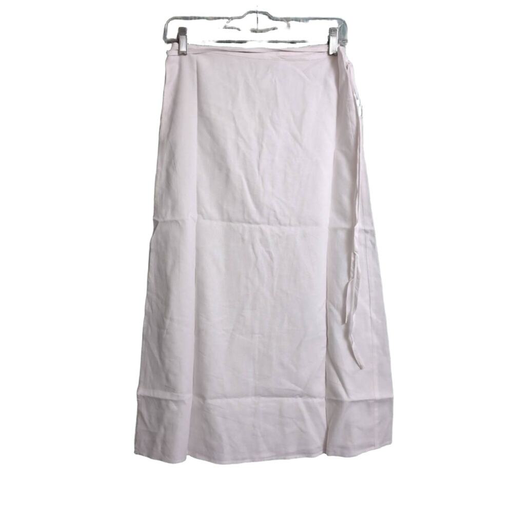 NWT Andie Wrap Maxi Skirt Coconut (White) Tie Waist Linen Blend L/XL